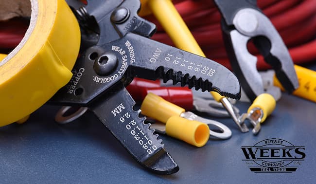 Wire cutters with other tools in the background